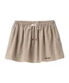 Miu Miu Embroidered Poplin Mini Skirt In Nude