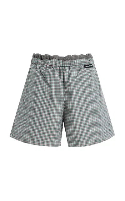 Miu Miu Checked Nylon-cotton Shorts