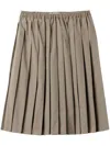 Miu Miu Checked Pleated Cotton-blend Midi Skirt In Green