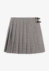 Miu Miu Embroidered Vichy Mini Skirt In Multicolor