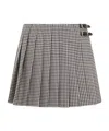 Miu Miu Embroidered Vichy Mini Skirt In Gray