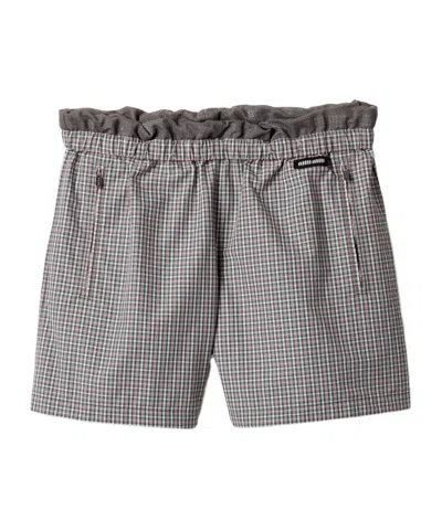 Miu Miu Checked Technical Fabric Bermudas