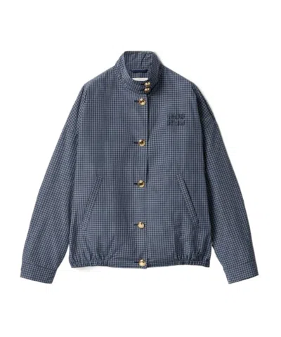 MIU MIU MIU MIU CHECKED BLOUSON JACKET