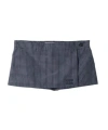 Miu Miu Checked Technical Fabric Mini Skort In Blue