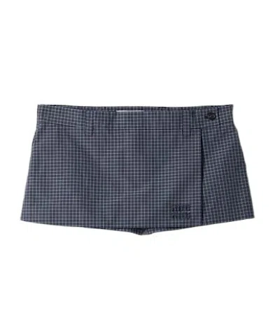 MIU MIU CHECKED TECHNICAL FABRIC MINI SKORT