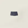 Miu Miu Checked Technical Fabric Mini Skort In Blue