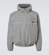 Miu Miu Checked Technical Jacket In Gray