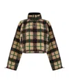Miu Miu Checked Teddy Bear Jacket In Multi
