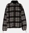 Miu Miu Checked Teddy Jacket In Multi