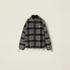 Miu Miu Checked-pattern Teddy-fleece Jacket In Multi