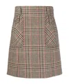 Miu Miu Checked-wool Mini Skirt In Nude