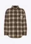 Miu Miu Multicolor Embroidered Wool Down Jacket In Brown