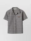 Miu Miu Short-sleeved Checked Shirt In Black