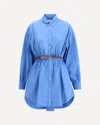 Miu Miu Waist Belted Gathered Detail Long Sleeves Dress