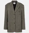Miu Miu Single-breasted Chevron Jacket In Gray