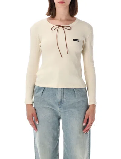 Miu Miu Chic Mini T-shirt For Women In Neutral