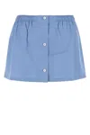 Miu Miu Women's Air Force Blue Poplin Mini Skirt In Light Blue