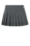 Miu Miu Women Dark Grey Silk Blend Mini Skirt In Gray