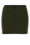 Miu Miu Olive Green Stretch Viscose Blend Mini Skirt In Green