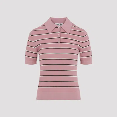 Miu Miu Chic Women's Polo Top In Pink