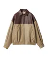 Miu Miu Chino And Leather Blouson Jacket In Multi