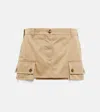 Miu Miu Chino Cotton Miniskirt In Corda