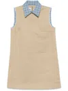 Miu Miu Minikleid Im Layering-look In Beige