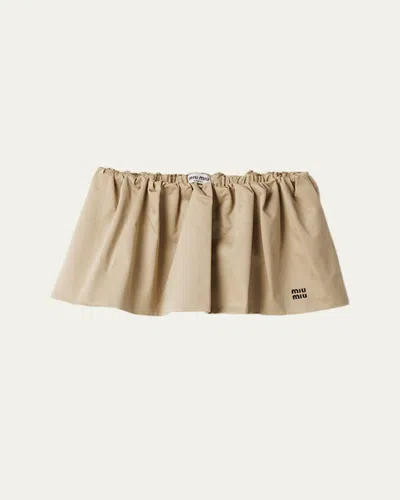 Miu Miu Chino Mini Skirt In Brown