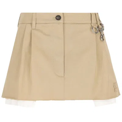 Pre-owned Miu Miu Chino Mini Skirt 'cord' | Multi-color | Women's Size 38