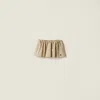 Miu Miu Elasticated-waist Miniskirt In Neutral