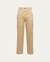 Miu Miu Chino Straight-leg Cargo Pants In Corda