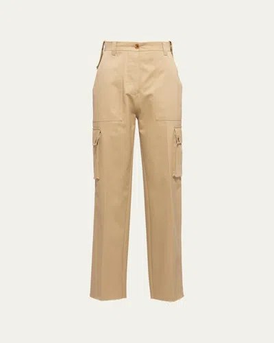 Miu Miu Chino Straight-leg Cargo Pants In Corda