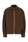 Miu Miu Chocolate Cotton Jacket In Brown
