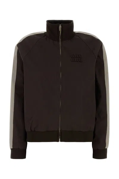 Miu Miu Chocolate Cotton Jacket In Brown