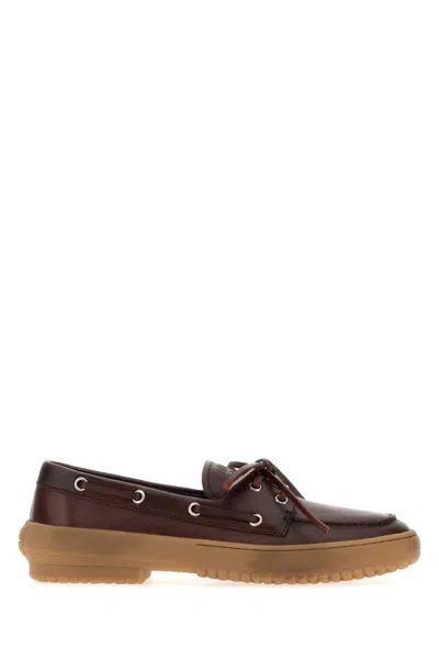 Miu Miu Chocolate Leather Loafers In Brown