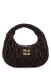 Miu Miu Chocolate Nappa Leather Mini Wander Handbag