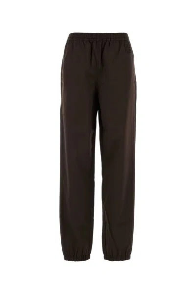 Miu Miu Chocolate Twill Joggers In Brown