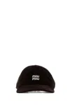 Miu Miu Chocolate Velvet Baseball Cap In Black
