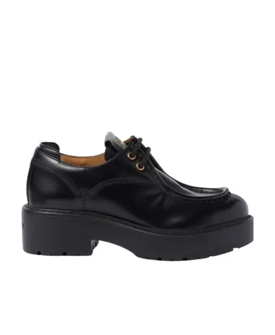 Miu Miu Chunky-sole Lace-up Shoes In Black