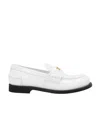 Miu Miu Patent Leather Penny Loafers In White