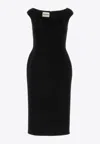 Miu Miu Classic Wool Knee-length Dress In Black