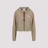 Miu Miu Logo Zip-up Jacket In Beige