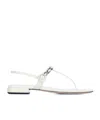 Miu Miu Chain Link-detail Sandals In White