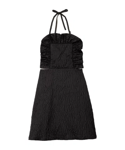 Miu Miu Cloqué Duchesse Dress In Black