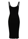 Miu Miu Logo-plaque Ribbed Midi Dress