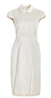 Miu Miu Crushed Silk Satin Midi Dress In White
