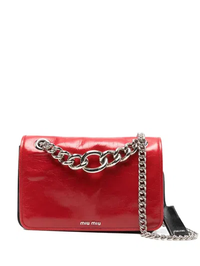 Miu Miu Club Shoulder Bag In Red