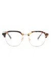 Miu Miu Clubmaster-frame Glasses In Brown