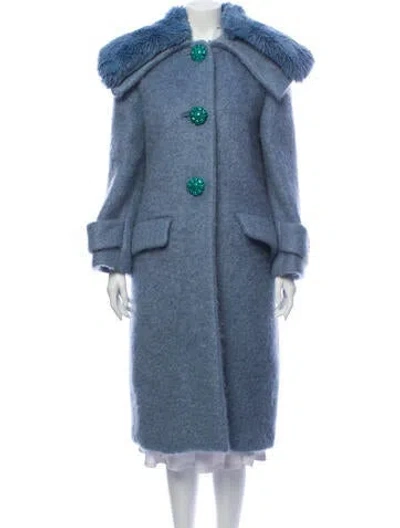 Pre-owned Miu Miu Coat In Blue