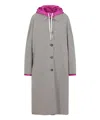 Miu Miu Cappuccino Cotton Blend Reversible Overcoat In Grey